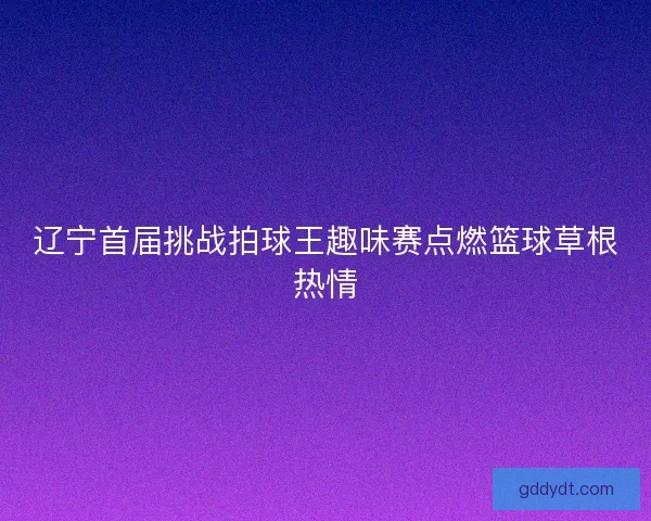 辽宁首届挑战拍球王趣味赛点燃篮球草根热情 辽宁首届挑战拍球王趣味赛点燃篮球草根热情